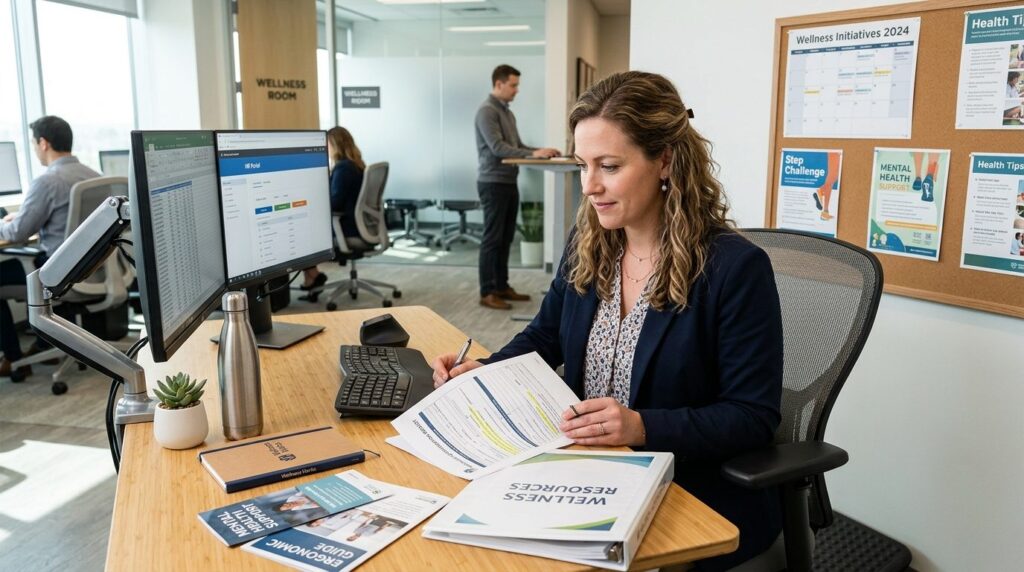 Professional photorealistic image of an HR manager or workpl