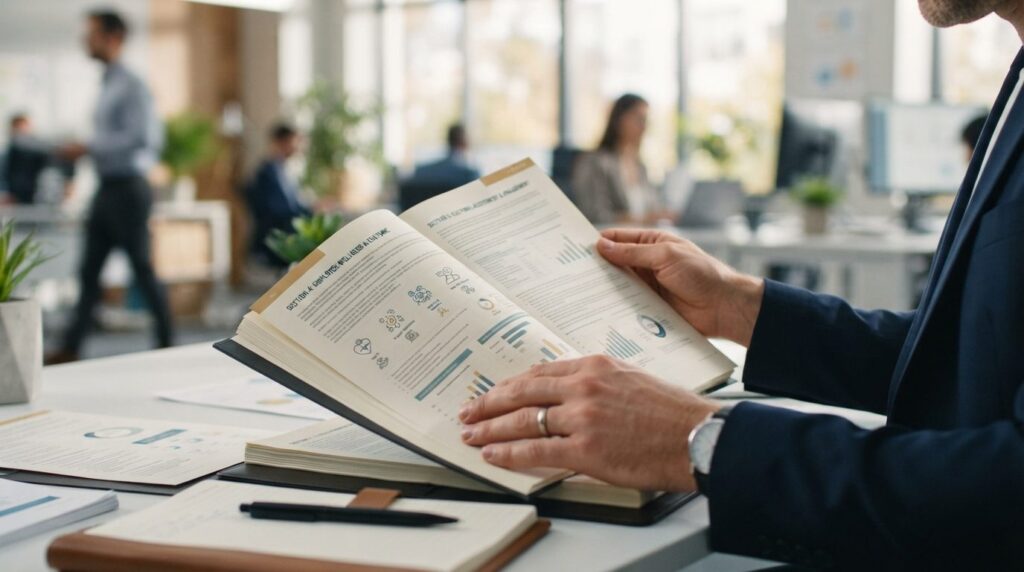 Close-up of hands holding a comprehensive business valuation